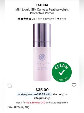 3/$50- Tatcha The Liquid Silk Canvas Primer
